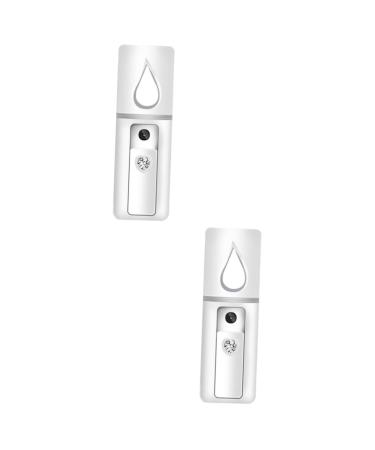 PLAFOPE 2pcs Face Sprayer Makeup Brishes Handy Facial Sprayer for Eyelash Extensions Nanometer Sprayer White