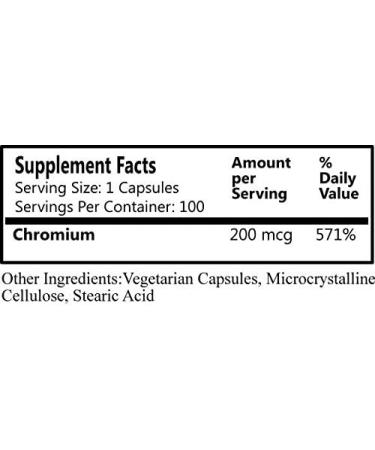 Dailys Chromium Picolinate 200mcg - 100 Vegetarian Capsules - Buy Online on GoSupps.com