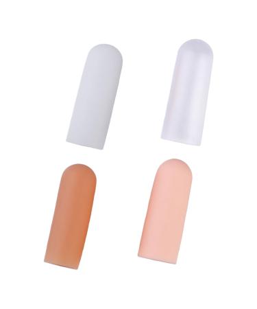 FOMIYES 4 Pairs Finger Cots Thumb Cot Sleeves Bra Strap Cushions Finger Bandage Rubber Finger Silicone Fingertip Covers Finger Sorting Tips Men and Women Sebs Protector Universal