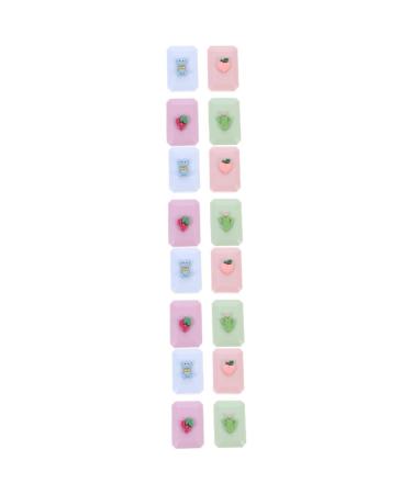HomsfoU glass container 16 piece of contact lens container plastic terrarium contact case for pink eyes lens pockets lens case eye care holder lentil holder suction rod glasses case clip