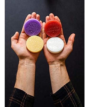 Viking Revolution Shaving Soap for Men - 4 Pack Variety, 2.5oz Puck - Use with Brush and Bowl for Smooth Wet Shave - Buy Online on GoSupps.com