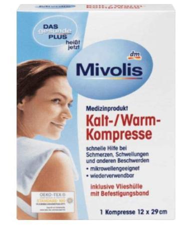 Cold/warm compress - quick relief for pain and swelling - includes fleece cover with fastening strap - pack of 2