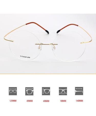 Rimless Retro Round Reading Glasses for Men & Women - Oversized Multifocal +2.0 Gold Readers - Buy Online on GoSupps.com