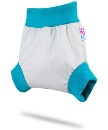 Petit Lulu Size L Pull Up Cloth Nappy Cover | Reusable Washable Diaper Wrap | Grey (Turquoise) | Made in Europe - Buy Online on GoSupps.com