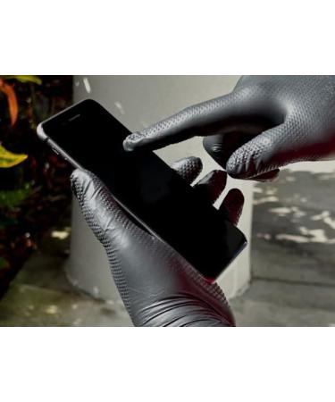 PermaSafe HD Industrial Nitrile Disposable Gloves - 6+ Mil Latex-Free Raised Diamond Texture | Large Box of 100 for Mechanics | International Shipping Available - Buy Online on GoSupps.com