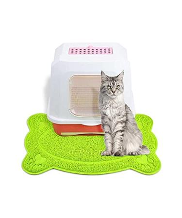 OPUL Bone Style PVC Placemat Waterproof Dog Cat Food Mat Non Slip Dog Puppy Pet Cat Dish Bowl Food Water Mat Wipe Clean FDA Grade (Green)