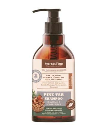 Herbal Time | Pine Resin Shampoo | Strengthens Hair & Scalp Fights Hair Loss | Tea Tree Oil Eucalyptus Oil Thyme | Natural Ingredients - Free