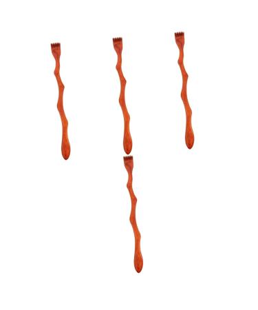 Tovinanna 4 pieces tickling facilitation actually wooden tools tool for scratching the body massage device back scratch wood portable back scratch made of wood wooden rear fold trailer