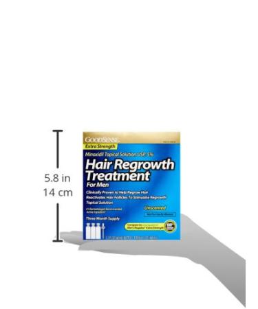 GoodSense Minoxidil 5% Hair Regrowth Treatment for Men - 6 oz | Effective Solution for Male Pattern Baldness | International Shipping Available - Buy Online on GoSupps.com