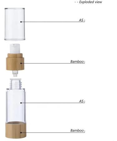 3 x 30ml Airless Pump Bottles - Empty Refillable Plastic Vacuum Emulsion Bottle Lotion Dispenser Cosmetics Vials Containers with Bamboo Pump Head for Cream Essential Oils Liquid Cleanser Shower Gel - Buy Online on GoSupps.com