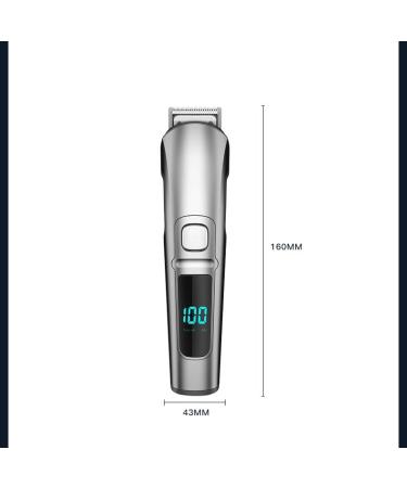 Multi-Functional Intelligent Hair Clipper Set - Digital Display Electric Shaver for Home Use - 160mm Gray | International Shipping Available - Buy Online on GoSupps.com