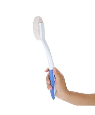 Premium Long Stem Foot Brush & Bimsstein - Removes Dead Skin Cleans & Massages Feet | Best Foot Care Tool for Healthy Skin - Buy Online on GoSupps.com