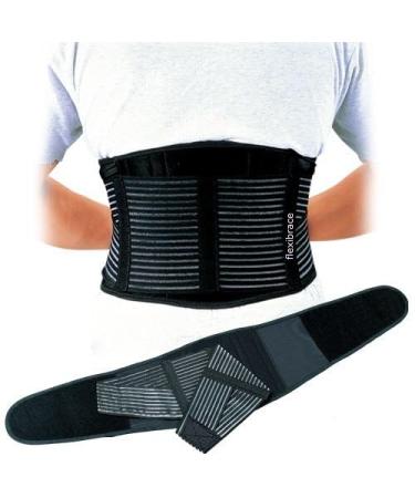Back Support Brace Belt Lumbar Waist - Double Adjust by Flexibrace | X-Large - International Shipping Available - Buy Online on GoSupps.com