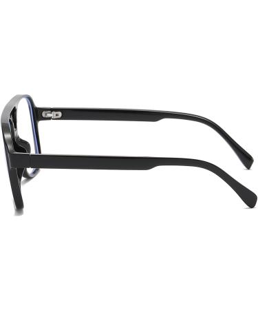 Buy Retro 70s Aviator Blue Light Blocking Glasses for Men & Women | Non-Prescription Computer Eyewear - 58mm Black - Buy Online on GoSupps.com