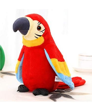 Talking Parrot Mimicry Pet Toy - Interactive Electronic Record Bird with Waving Wings - Educational Sensory Plush Toy for Kids - Perfect Birthday or Christmas Gift - Red - Buy Online on GoSupps.com