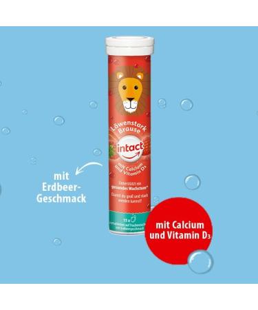 Intact L wenstark Brause: Vegan Effervescent Tablets for Children | Strawberry Flavor | 15 Hours of Fun with Calcium & Vitamin D3 | 100% Vegan | 15 Pieces (1-Pack) - Buy Online on GoSupps.com