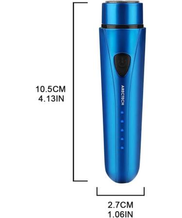 ARECTECH Mini Portable Electric Shaver for Men - USB Rechargeable Cordless Razor with LED Display | Ideal Travel Touch-Up Shaver - Blue - Buy Online on GoSupps.com