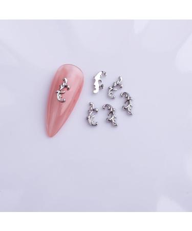 10pcs Nail Art Ribbon Bow Studs Silver Golden Metal 3D Butterfly Charms Nail Decoration Manicure DIY Design Accessories (8032)