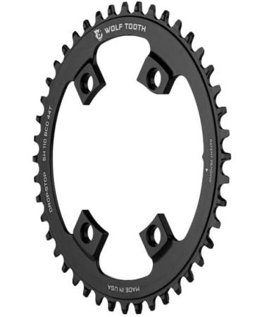 Wolf Tooth Drop-Stop Chainring - Black 48t for Shimano Road Cranksets | 4x110mm BCD - Buy Online on GoSupps.com