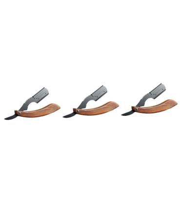 FRCOLOR 3 Pcs Rosewood Shaving Eye-brow Beard Holder Razor Beard Trimmer Beard Trimming Tool Shaver Holder Shaving Beard Cutter Manual Shaver