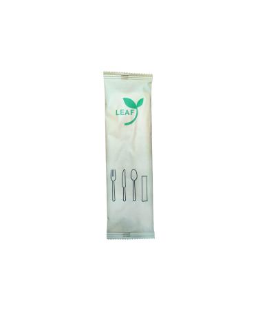 LEAF Compostable Disposable Wood Cutlery Set 1000 Individually Packed Set