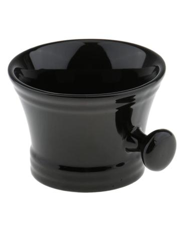 Milageto Black Ceramic Shaving Bowl Mug for Shaving Soap & Brush Premium Beard Care Essential | International Shipping Available - Buy Online on GoSupps.com