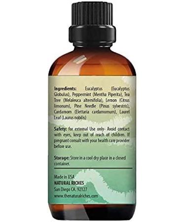Natural Riches Breathe Essential Oil Blend - 30ml - Peppermint, Eucalyptus, Tea Tree, Lemon, Cardamom & Pine Needle Oils for Easy Breathing (1 Fl Oz) - Buy Online on GoSupps.com