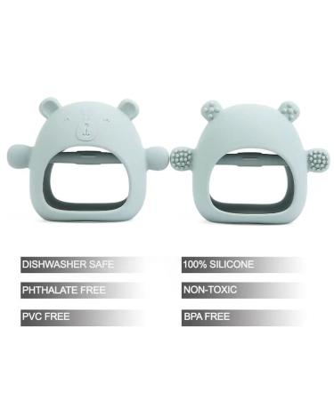 PandaEar Silicone Baby Teething Toy | Hand Teether Mitten for Soothing Pain Relief | Chew Pacifier for Sucking Needs (Brown Green) - Buy Online on GoSupps.com