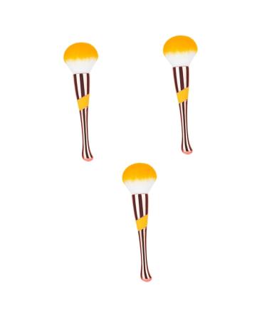 FRCOLOR 3pcs Makeup Cosmetic Loose Powder Miss Blush Brush Large mediumx3pcs Goldenx3pcs