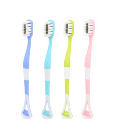 SODINOS Toothbrush & Tongue Scraper Deep Clean for Adults Kids  Fresher Breath in Seconds8 Counts (Pack of 1 Blue Light Blue Light Yellow Pink