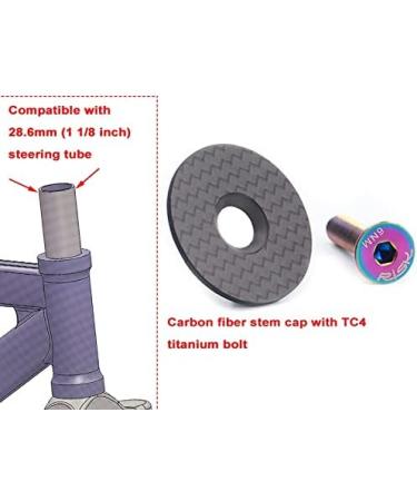 COONIUM 1 1/8 Carbon Fiber Headset Stem Top Cap with Titanium Bolt - Road Bike & MTB - Buy Online on GoSupps.com