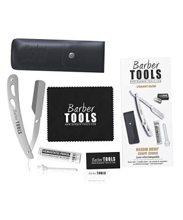 Razor Men Beard Razor Set - Silver Barber Razor with Replaceable Blades & Carrying Case for Perfect Grooming | International Shipping Available - Buy Online on GoSupps.com