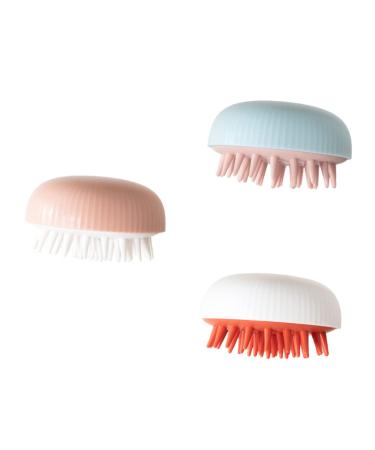 FRCOLOR 3 Pieces Shampoo Brush For Head Massage Safe Material Lightweight Handy Suitable Ages For Optimal Scalp Care Shower Use