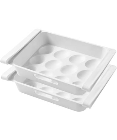 GLEAVI 4 Pcs Refrigerator Storage Box White Eiffel Tower Decor Fridge Fruit Storage Holder Pull-out Crisper - Buy Online on GoSupps.com