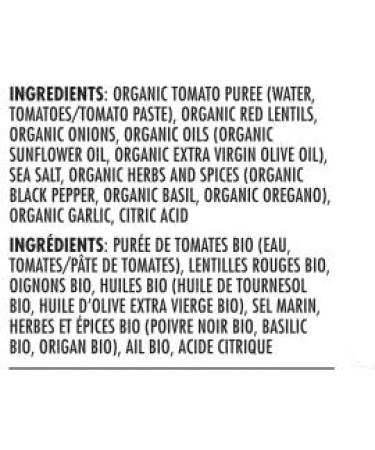 Perfect Chef Organic Red Lentil Pasta Sauce (6-Pack) 6 x 740ml - Gluten Free No Sugar Added Vegan Made in Canada. - Buy Online on GoSupps.com
