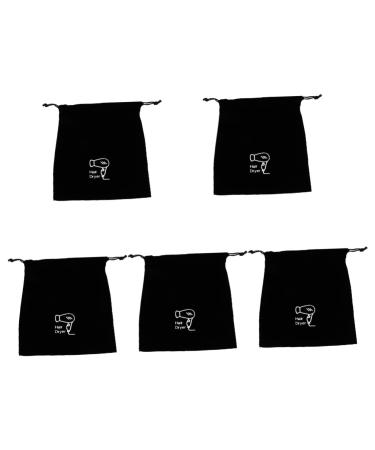 Beavorty Tool Pouch Straightener 5 pcs hair dryer storage bag black drawstring bag travel toiletry bag blow Storage Organizer net bag Flat Iron Hair Straightener Hair Dryer Drawstring Pouch