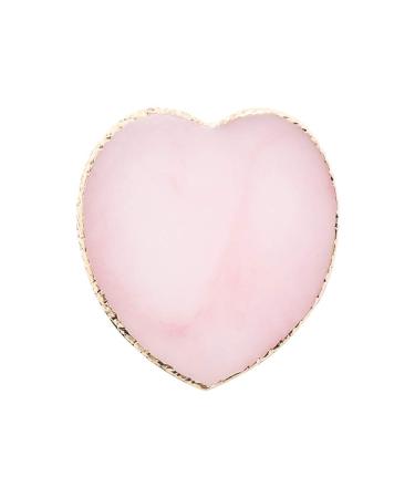 SUKPSY Resin Nail Art Plate Palette,Makeup Palettes,Gel Polish Color Mixing Plate Drawing Painting Color Palette,Golden Edge Heart Shaped Nail Art Display Holder (Pink)