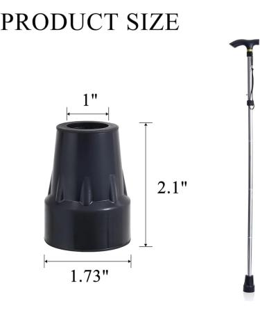 Tovmekdjn Crutch Tips Set Kit 1Inch Heavy Duty Non-Slip Rubber Cane Tips Set Replacement Cane Foot Caps Crutch Pads 6 PCS - Buy Online on GoSupps.com