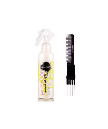 yper Affinage Indigo Enforcer Firm Hold Gel Spray (8.5 oz) with Teasing Comb Pack 1