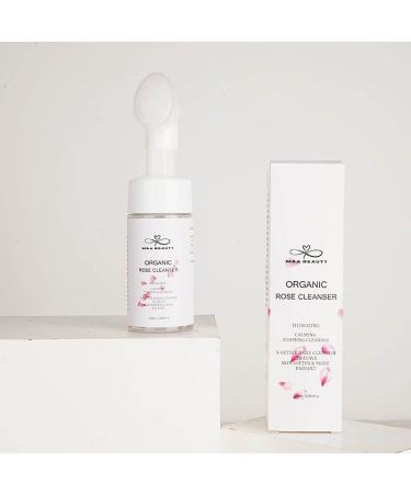 M&A BEAUTY Organic Rose Foam Cleanser - Face Wash with Silicone Scrub Brush & Vitamin C for Radiant Skin | International Shipping - Buy Online on GoSupps.com