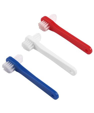 FRCOLOR 6 STK toothbrush cleaning tool for incorrect teeth holding brush dental obligation double -sided prosthesis brush prosthesis cleaner partial prosthesis double head detergent plastic (1 Pack) Different colors x 2 pieces