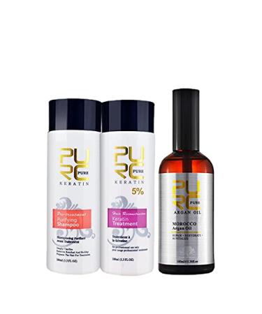 PURC Straightening Hair and Repair Damage Hair Products Brazilian Keratin Treatment with Magic Hair Mask Set