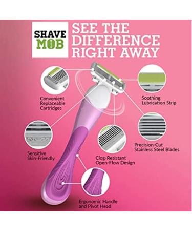 6-Blade Women's Razor Kit - Flex Head Handle + 24 Refills | The Perfectionist Shaving Kit for Smooth Effortless Shaving - Buy Online on GoSupps.com