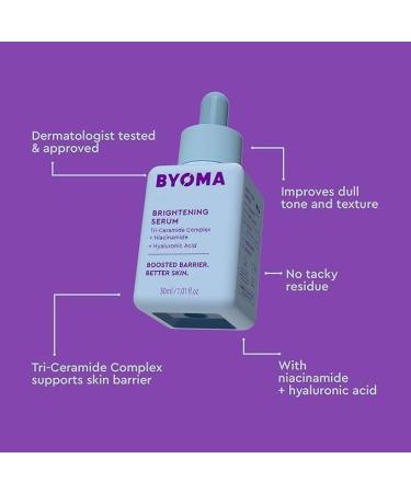 BYOMA Original | Skin Brightening Serum with Hyaluronic Acid Niacinamide and Ceramides Ideal for Hydration and Radiant Complexion 30 ml Vegan - Buy Online on GoSupps.com