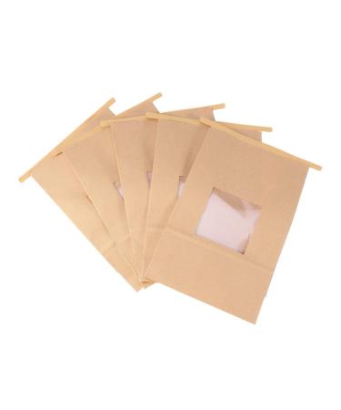 SOLUSTRE 50pcs Self-sealing Kraft Paper Stand up Bag Food Grade Kraft Paper Self Sealing Food Bags Choclates Kraft Bags Christmas Chocolates Window Food Bag Open The Window Chocolate Coins