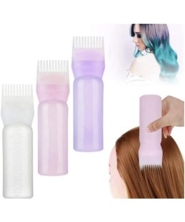3PCS NEW 60ml White Purple Pink Dyeing Shampoo Bottle Oil Dispensing Comb Hair Dye Applicator Brush Hair Dye Brush Bottle Hair Colour Brush Hair Oil Bottle Dyeing Shampoo Bottle - Buy Online on GoSupps.com