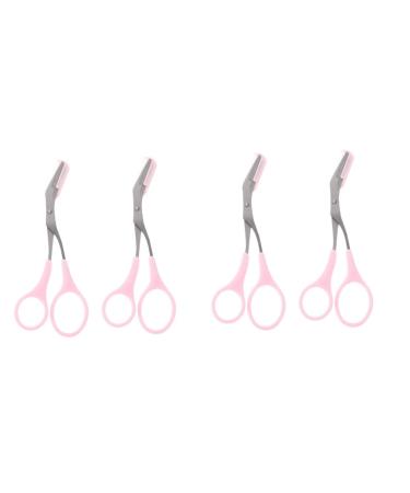 FRCOLOR 4 Pcs Eyebrow Comb Eyebrow Scissors Trimmer Beard Eyebrow Trimmer Scissors Rust- Scissors Purse Scissors Eyebrow Comb Scissors Beard Trimmers Eyebrow Shaver Trimmer Cosmetic 13x6x0.5cmx2pcs Pinkx2pcs