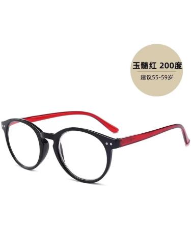 Stylish Red Reading Glasses for Men & Women - Spring Hinges Anti Eyestrain Resin Lenses 2.5x Magnification - Buy Online on GoSupps.com