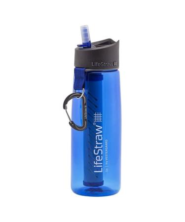 LifeStraw Go Water Filter 22 oz Bottle with 2-Stage Integrated Filter Straw for Hiking, Backpacking, and Travel 1 Pack Blue