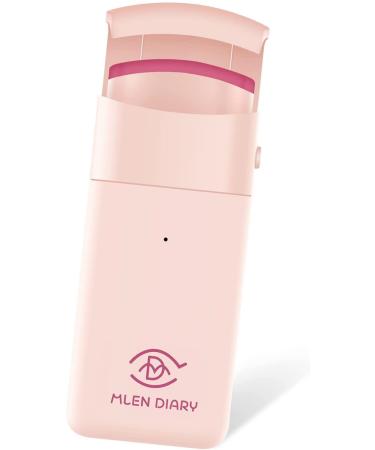 MLEN DIARY Heated Eyelash Curler Portable Electric Eyelash Curler Long-Lasting Quick Professional Eyelash Curler with Heating Silicone Pads for Makeup - Pink